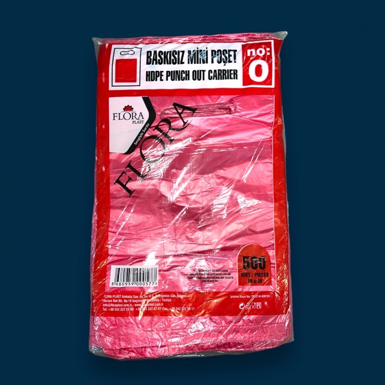 BLOK EL GEÇME MİNİ POŞET 0 NO BASKISIZ RENKLİ K: 15 PK 500 LÜ