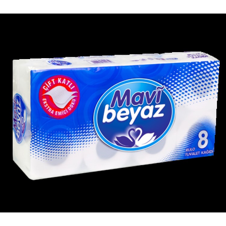 TK 6 LI*8 MAVİ BEYAZ TUVALET KAĞIDI