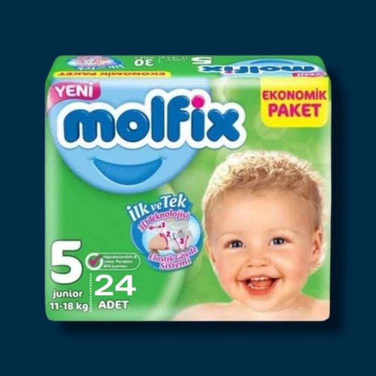 ÇB 5 NO MOLFİX JUMBO 3D 1 PK 24 ADET ÇOCUK BEZİ
