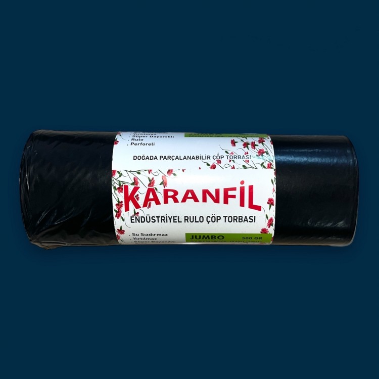 ÇP JUMBO 80*110 500 GR SİYAH 1 KL 20 RL KARANFİL ÇÖP POŞETİ