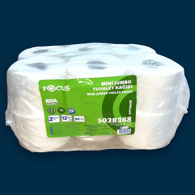 TK 12 Lİ*12 FOCUS MİNİ JUMBO 2 KATLI 92 MTİ TUVALET KAĞIDI