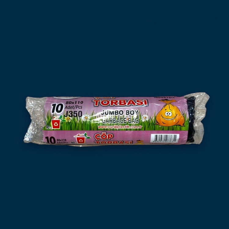 ÇP JUMBO 80*110 350 GR SİYAH J350 1 K:20 R:10 90 LT ÇÖP POŞETİ