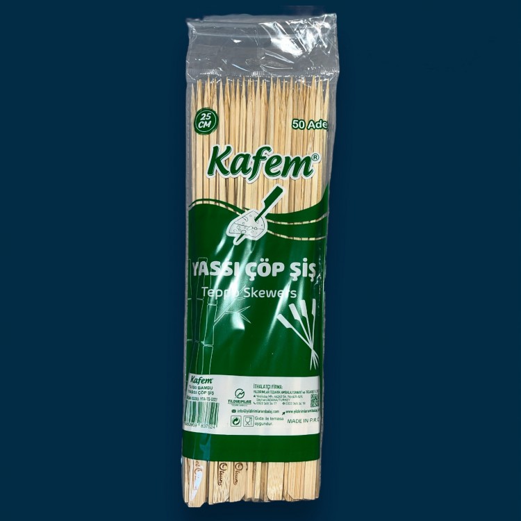 ÇÖP ŞİŞ 25 CM YASSI KAFEM 1 PK 50 1 KL 200 PK YTA-TG-0021