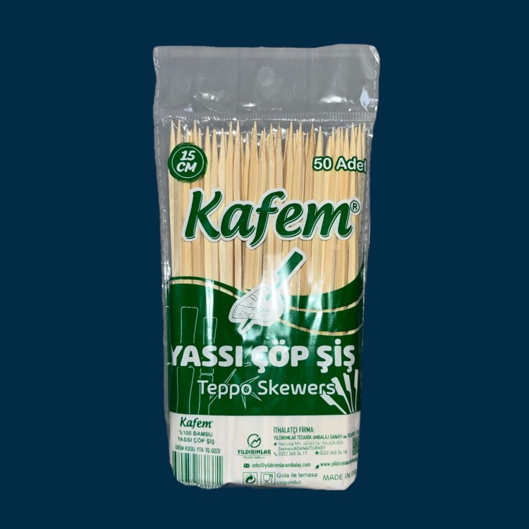 ÇÖP ŞİŞ 15 CM YASSI KAFEM 1 PK 50 1 KL 200 PK YTA-TG-0031