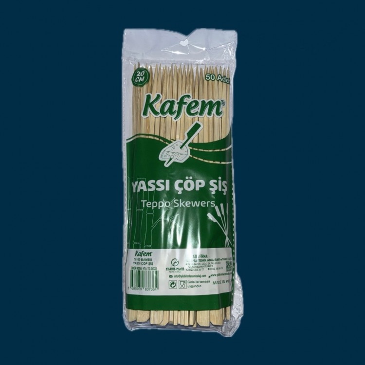 ÇÖP ŞİŞ 20 CM YASSI KAFEM 1 PK 50 1 KL 100 PK YTA-TG-0032