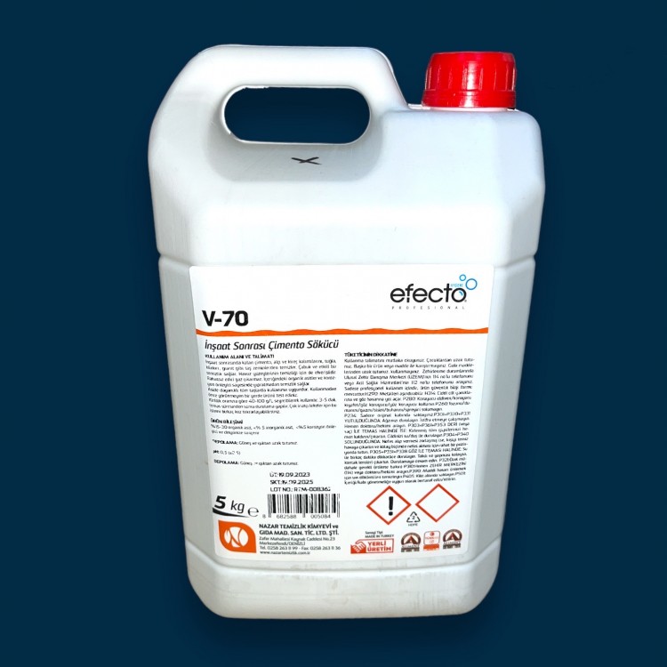 İNŞAAT SONRASI ÇİMENTO SÖKÜCÜ 5 KG EFECTO V-70 1 KL*4