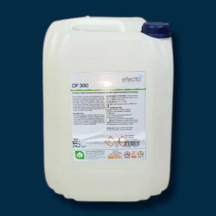 EFECTO CIP 300 25 KG KONS.KAP.SİS.İÇİN İNORGANİK ASİT BAZLI KÖPÜK KONT.
