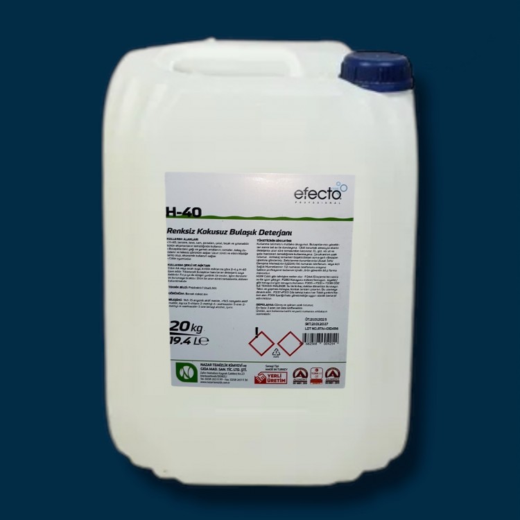 BD H-40 20 KG RENKSİZ KOKUSUZ EFECTO BULAŞIK DETERJANI
