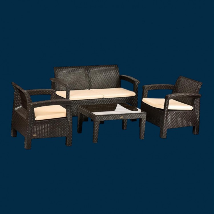 KTK TOSCANA İKİLİ KAHVERENGİ KOYU HK955 KH08 KOLTUK TAKIMI