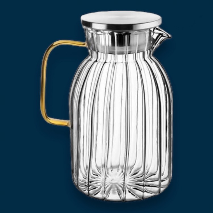 ZÜC. CAM SÜRAHİ 1800 ML METAL KAPAKLI BLS SRH51